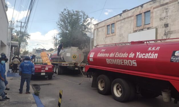 Se quema tienda de flores artificiales en centro de Mérida