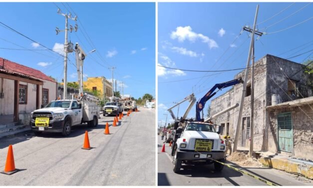 Retiran 126 postes dañados y de riesgo en costa norte de Yucatán