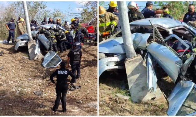 Batallan para sacarlo de auto destrozado; inconsciente a hospital