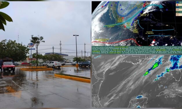 Pausa a intenso calor en Yucatán con algunas lluvias por frente frío