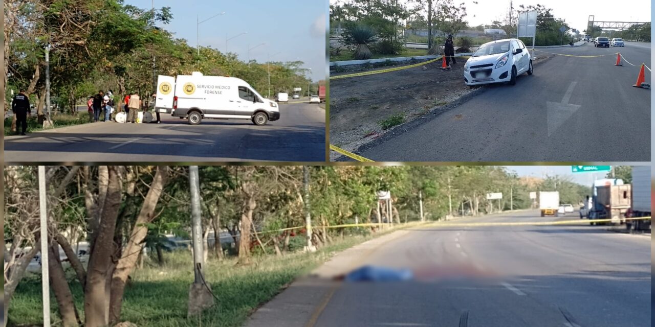 Pasa por debajo de puente peatonal y lo atropella auto en periférico sur Mérida