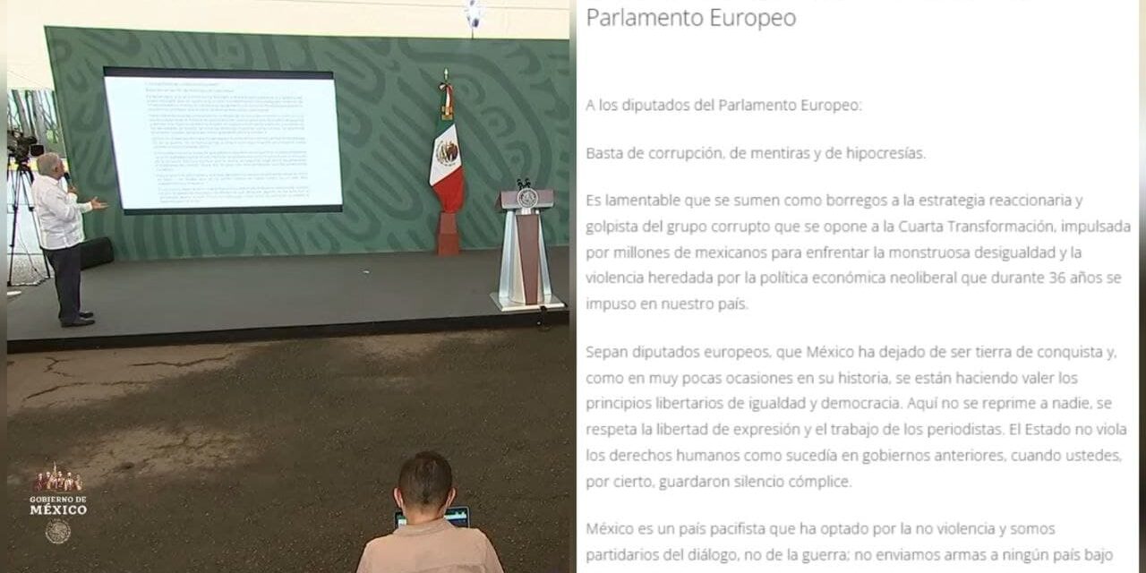 Repite López Obrador en la mañanera dosis contra eurodiputados