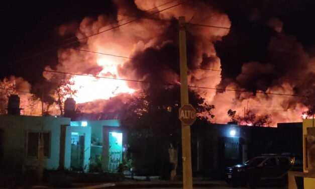 Fuego consume bodegas en colonia Plan de Ayala Sur