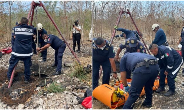 Herido e inconsciente, lo rescatan de pozo en periférico de Mérida