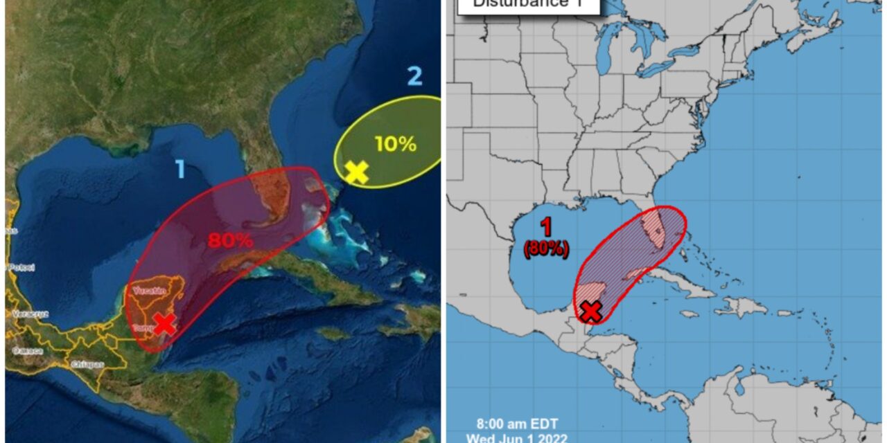 Lluvias fuertes y torrenciales por potencial ciclón en península de Yucatán