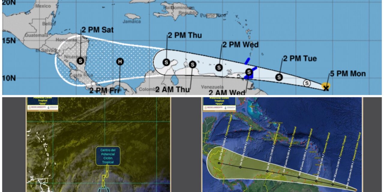 Potencial ciclón tropical “Dos” en el Atlántico, muy lejos de México