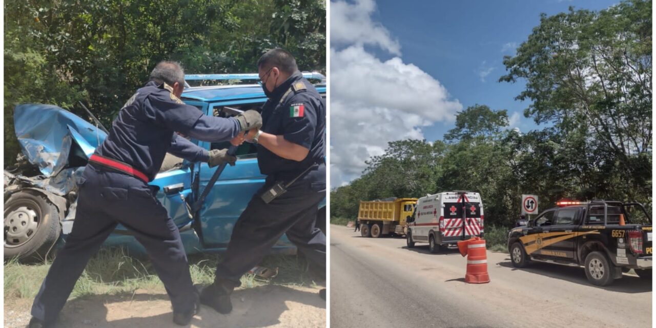 Dos jóvenes lesionados en choque en la Mérida – Cancún