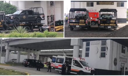Carambola de patrullas SSP en periférico Mérida; dos lesionados