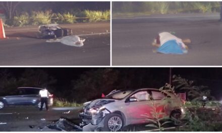 Auto choca mototaxi en la Mérida-Progreso; mueren señora y niña