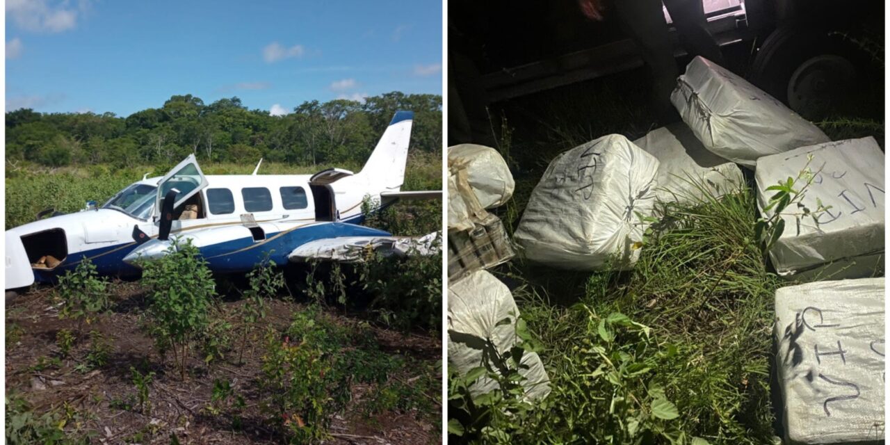 En Campeche: Ejército y Fuerza Aérea aseguran avioneta y cocaína