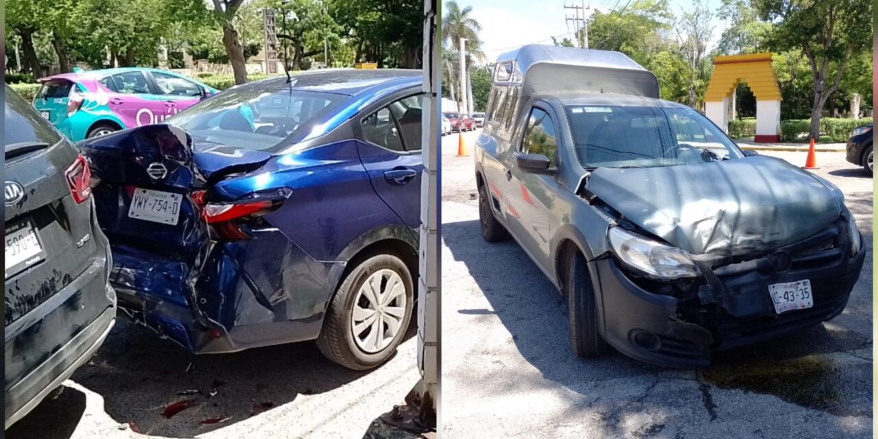 Camioneta sin seguro y colisión de cuatro en la García Ginerés