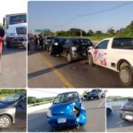 Colisiones de 11 autos en salida de la Mérida – Motul