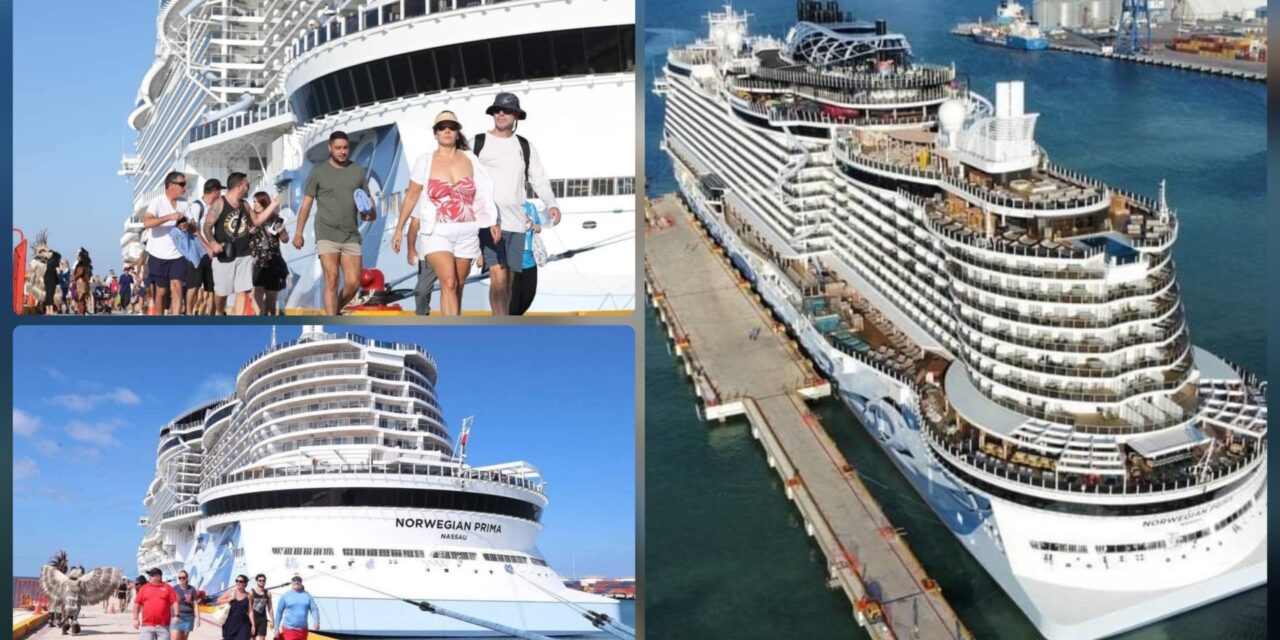Atraca “Norwegian Prima” en Progreso con tres mil 835 personas a bordo