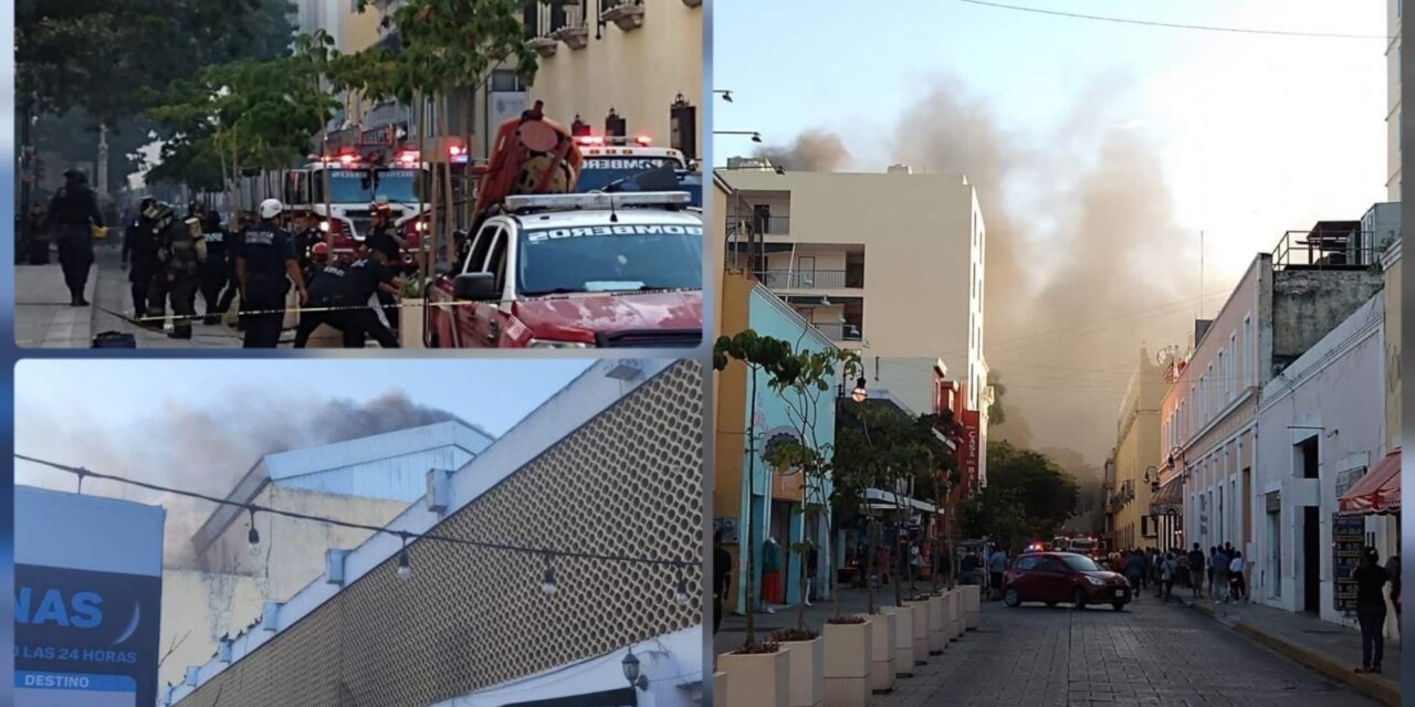 Fuego en techo del Teatro José Peón Contreras en Mérida