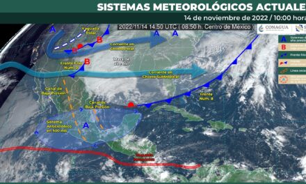 Efectos de frente frío estacionario en Yucatán durante seis días