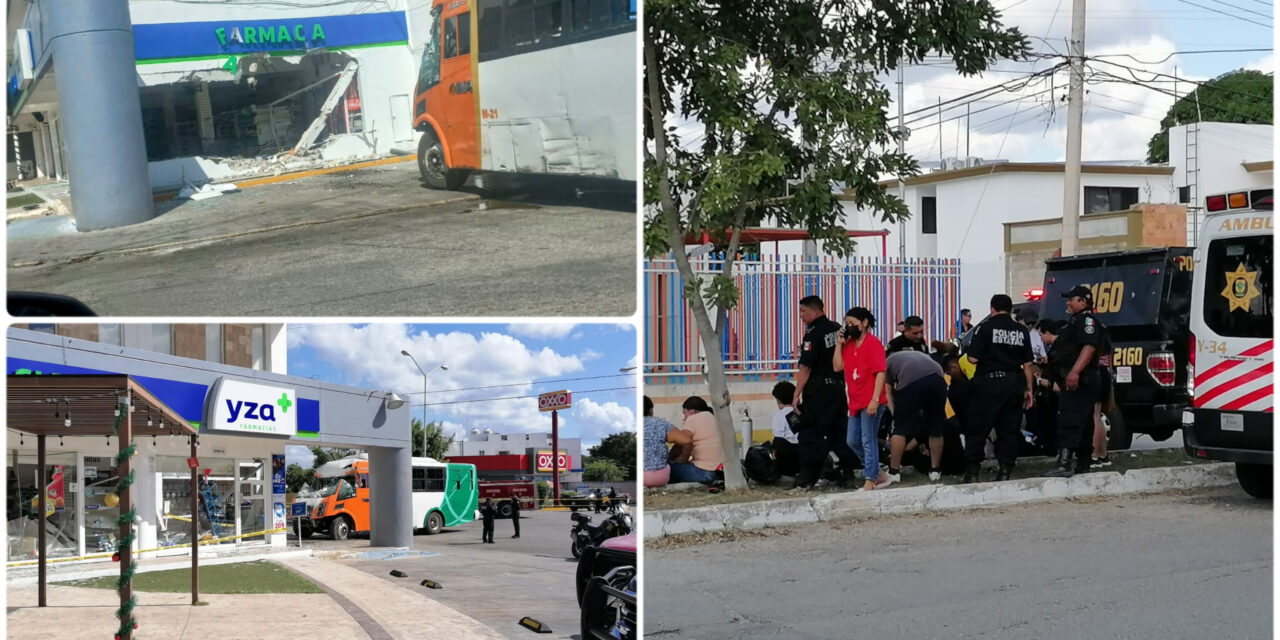 Autobús de transporte urbano, sin frenos; seis heridos, dos graves