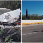 Auto destrozado, pero el conductor ileso en la Mérida-Motul