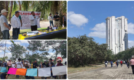 Vecinos de Altabrisa y morenistas protestaron contra proyecto de parque Thó