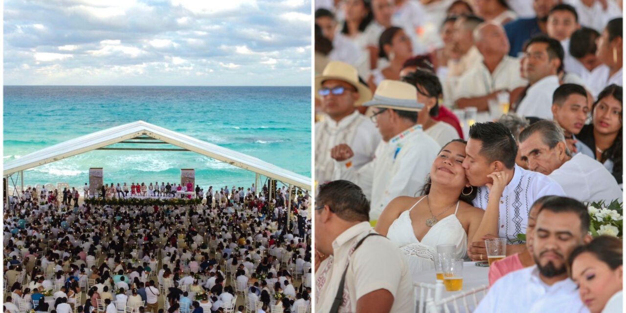 Casados frente al mar de Cancún: 804 residentes de Quintana Roo