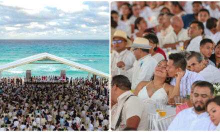 Casados frente al mar de Cancún: 804 residentes de Quintana Roo