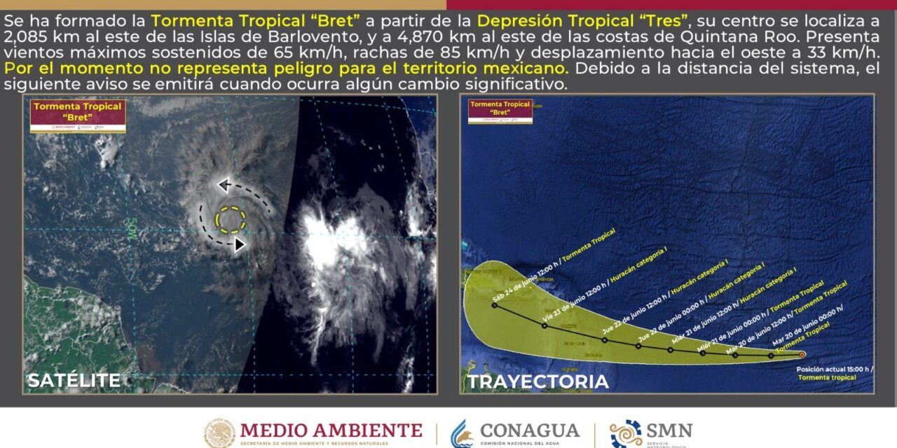 Tormenta Tropical “Bret” en el Atlántico Central