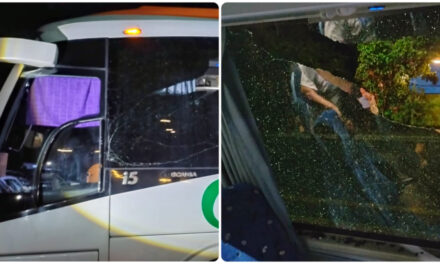 ¿Intento de asalto o vandalismo? Autobús de pasajeros a Cancún