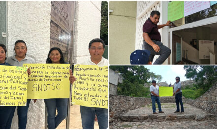 Sindicato de INAH estalla protesta en oficinas y zonas arqueológicas
