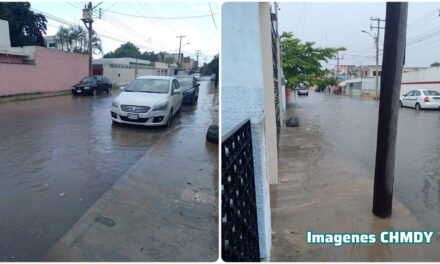 Inusitada descarga pluvial en nororiente de Mérida este lunes
