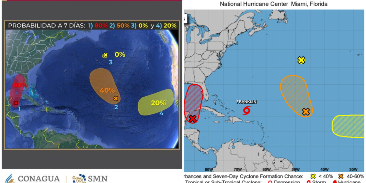 Sube de fuerza disturbio tropical frente a costas de Quintana Roo