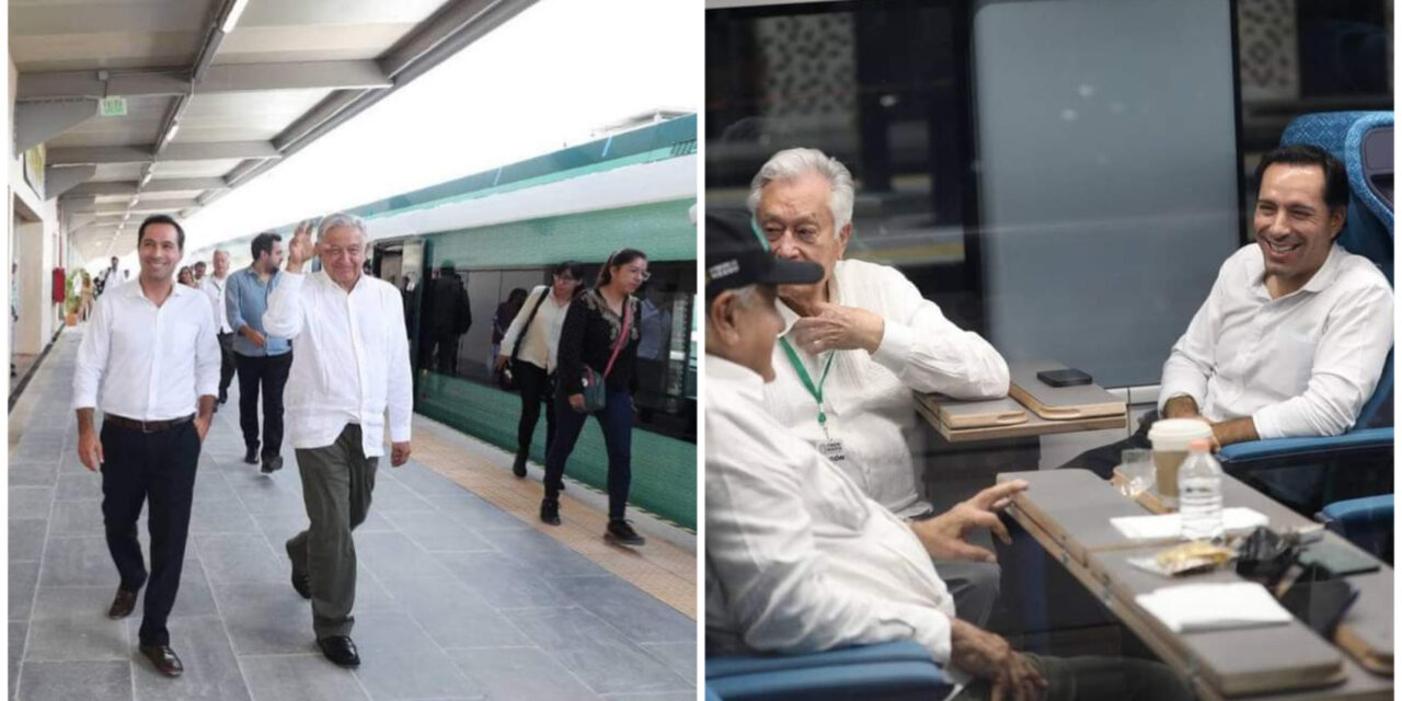 Recorren AMLO y Vila tramos menos conflictivos de Tren Maya