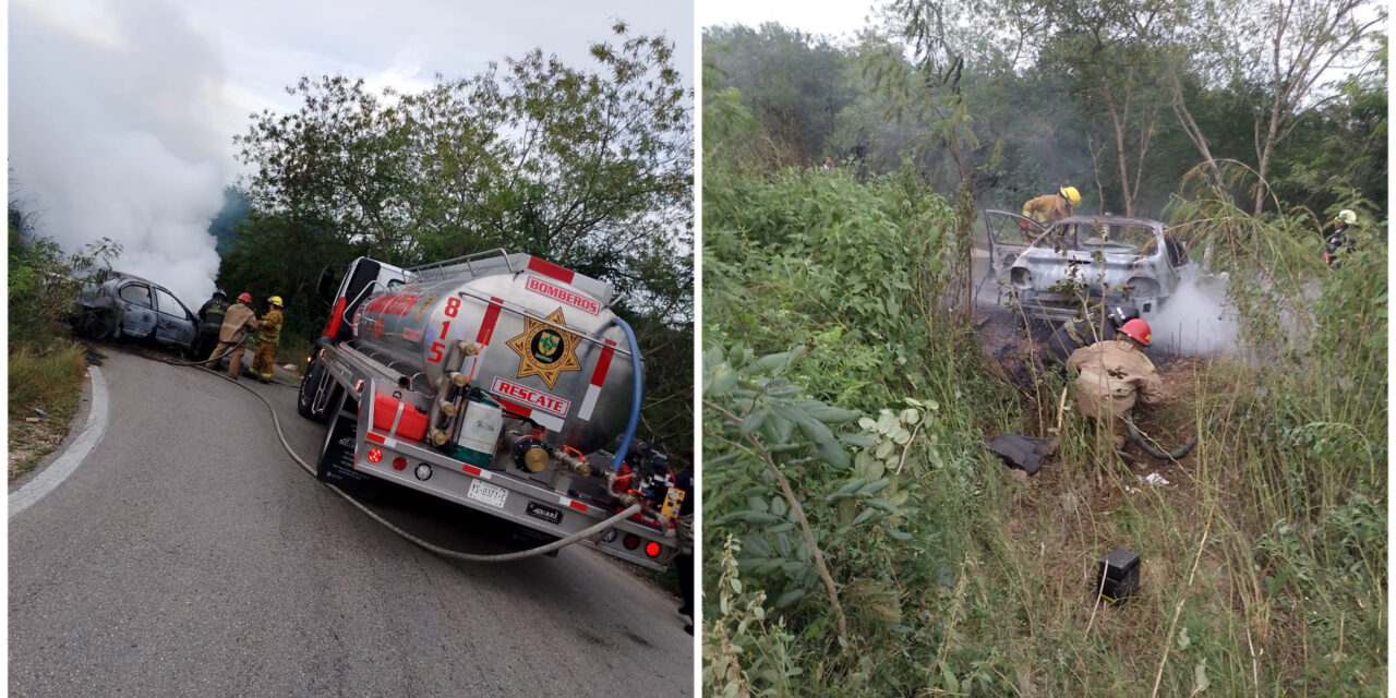 Faltal cambio de dirección: choque, incendio y un fallecido cerca de Tecoh