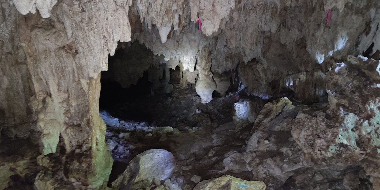 Gruta con muros mayas en las entrañas de Corredor Paamul II