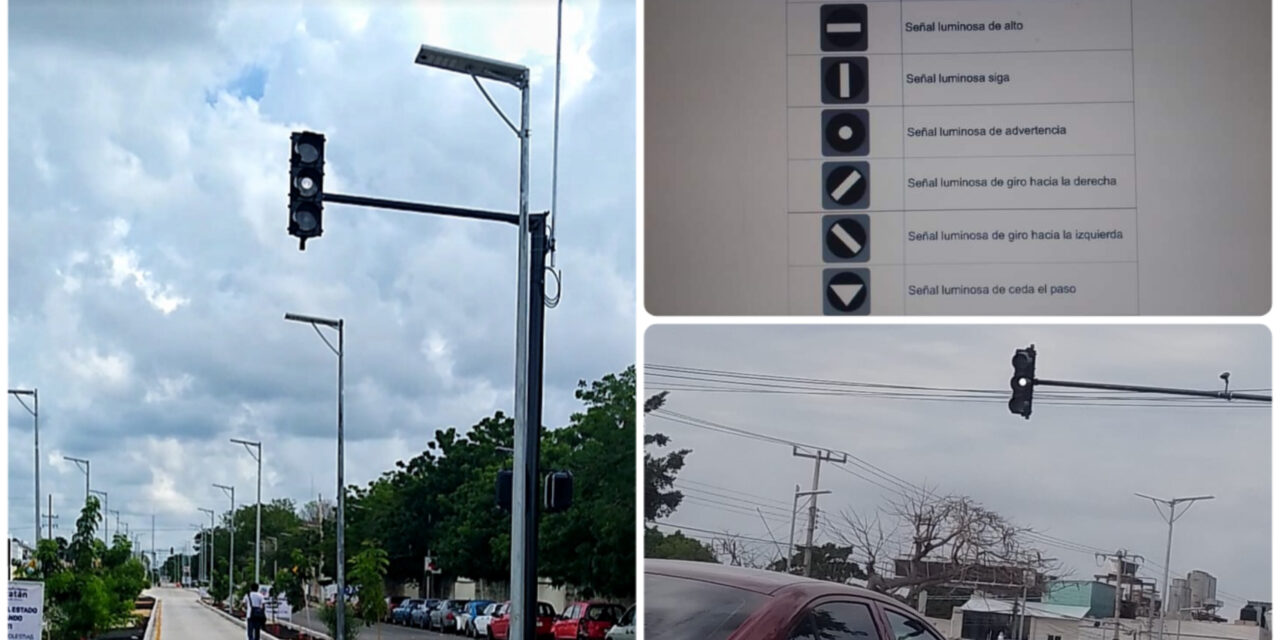 ‘Raros’ semáforos del Ie-Tram: con luz blanca, rayas y círculos. Te explicamos cómo funcionan