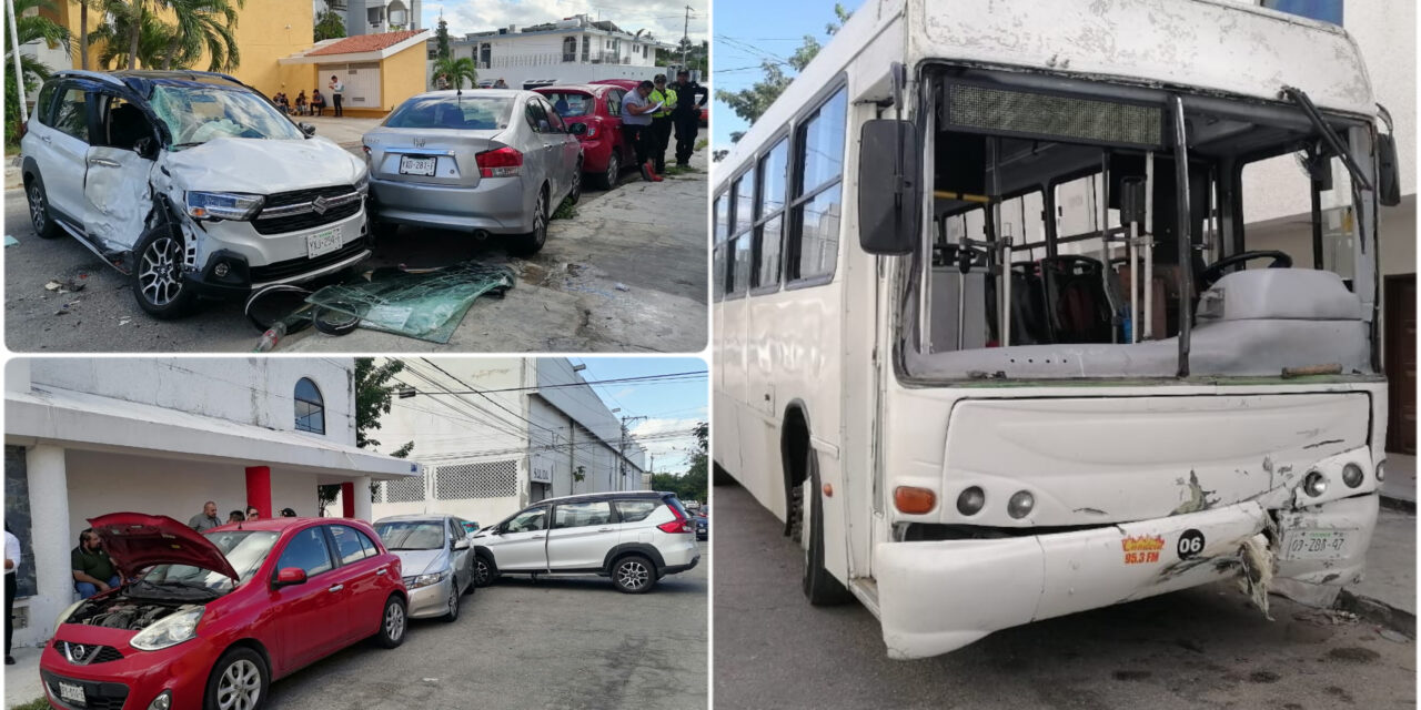 Más de cinco lesionados en golpazo de autobús y camioneta