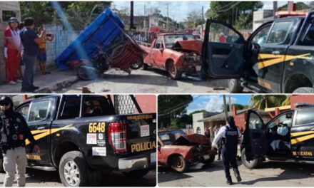 Policías de Yucatán se meten a Campeche y chocan en Calkiní