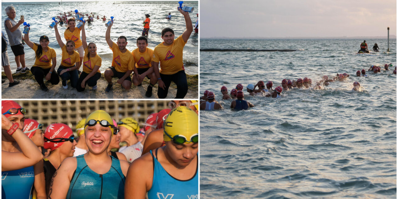 Nadan, corren y pedalean más de mil 500 atletas en Cancún