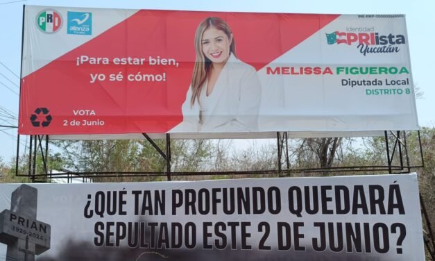 Manta ‘estilo narco’ para intimidar a candidata y a yucatecos, dice PRI