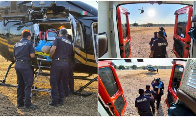 Abuelo queda atrapado en fuego en su milpa y está grave