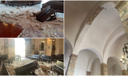 Trozos de arco en templo católico de Tekax se desprendieron