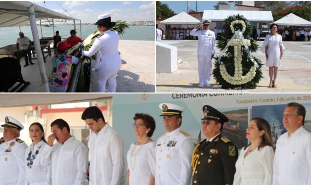 Homenaje a marinos en Zona Naval de Progreso