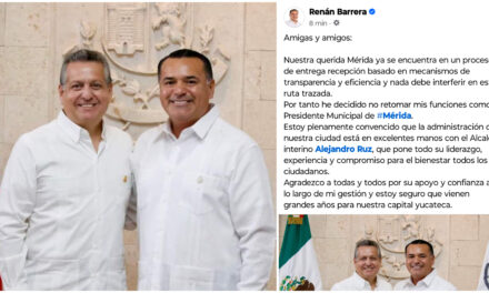 Decide Renán Barrera no retomar presidencia municipal de Mérida