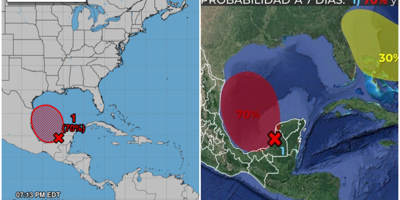 Sube potencial ciclónico de baja presión sobre península de Yucatán