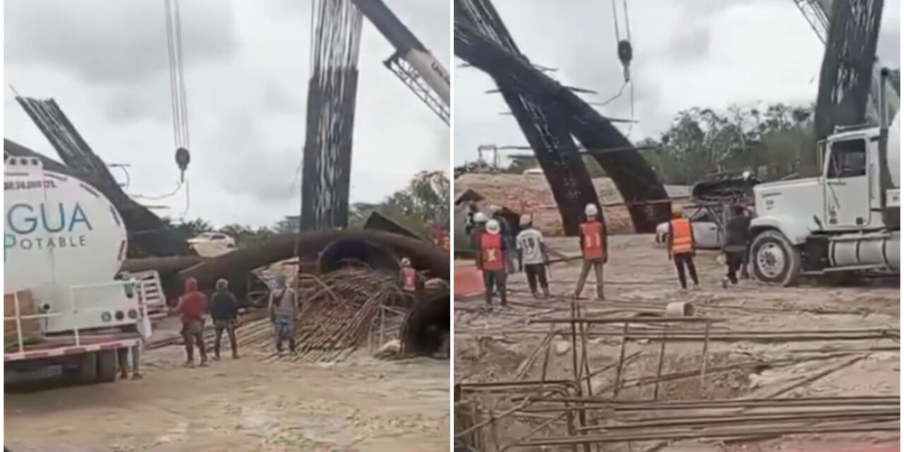 Colapsa estructura de obras del Tren Maya cerca de Chetumal