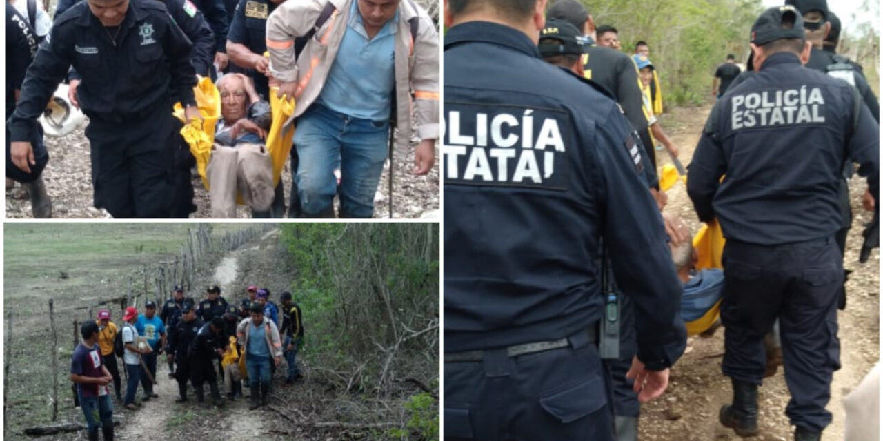 Rescatado: abuelo de 100 años se extravió en montes de Tizimín