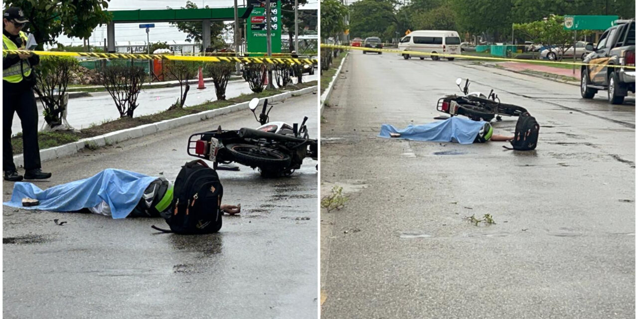 Perece bajo la #lluvia tras #derrape en #motocicleta