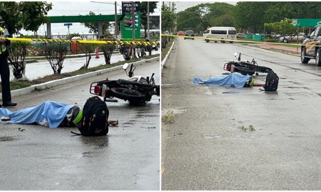 Perece bajo la #lluvia tras #derrape en #motocicleta