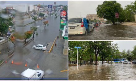 Torrenciales lluvias colapsan en Mérida vialidades, plazas comerciales y avenidas