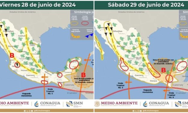 Emiten aviso por lluvias fuertes, vientos y trombas en caribe mexicano