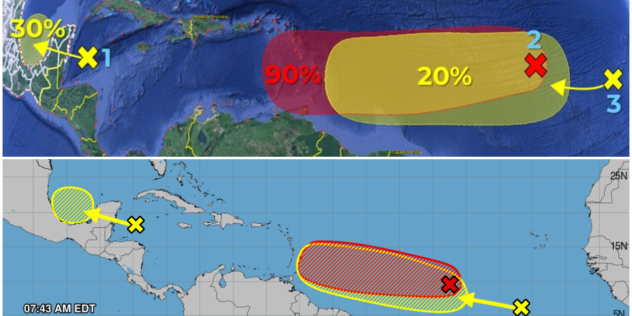 Tren de disturbios tropicales en Atlántico: uno con alto potencial de ciclón