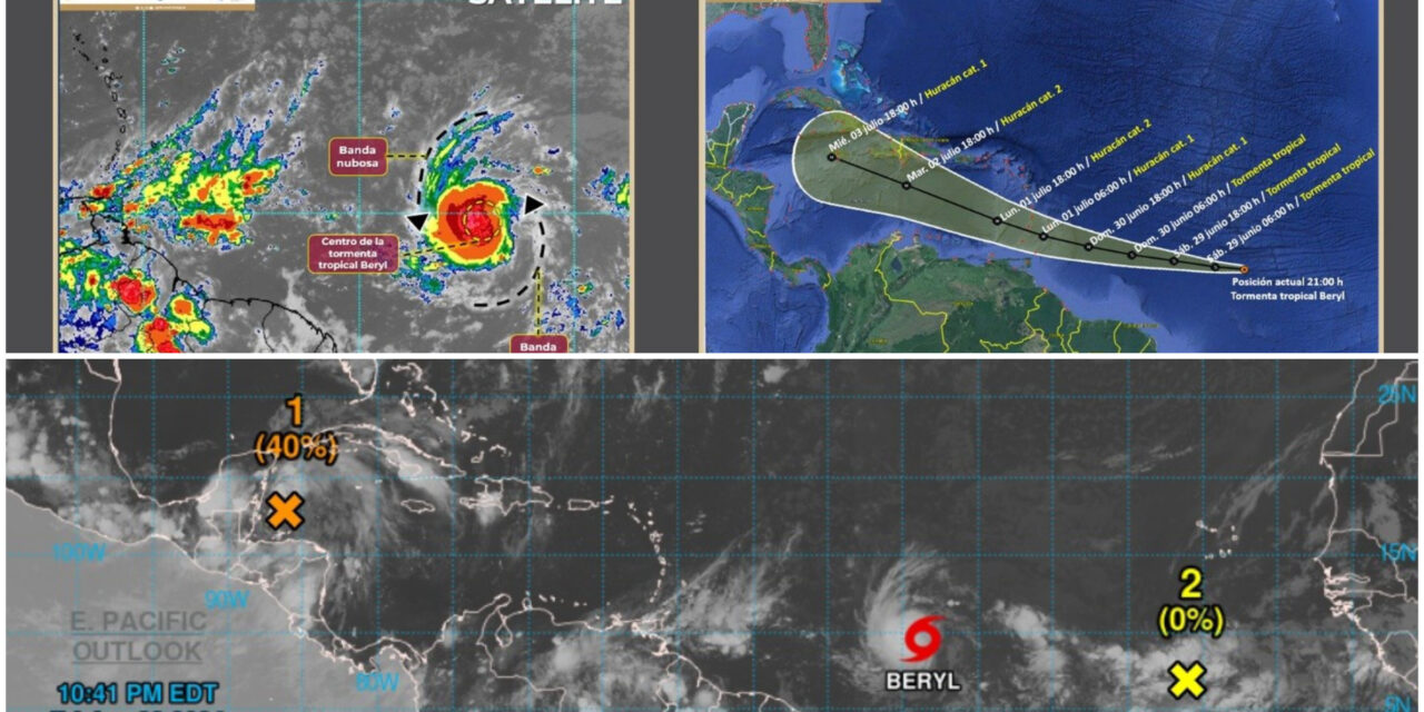 Tormenta Tropical “Beryl” con potencial de huracán